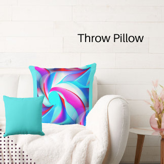 Modern Abstract rood, koninklijk en aqua blauw, ro Kussen