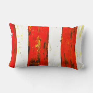 Modern Abstract rood, wit en blauw vlagachtig Kussen