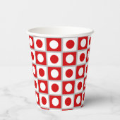 Modern Abstract Rood & Wit Papieren Bekers (Achterkant)