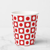 Modern Abstract Rood & Wit Papieren Bekers (Voorkant)