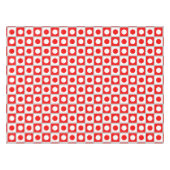 Modern abstract rood & wit patroon op lichtgrijs tafelkleed (Voorkant (Horizontaal))