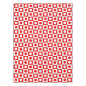 Modern abstract rood & wit patroon op lichtgrijs tafelkleed (Voorkant)