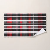Modern Abstract rood zwart geruite Collectie Bad Handdoek (Handdoek)