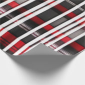 Modern Abstract rood zwart geruite Collectie Cadeaupapier (Hoek)