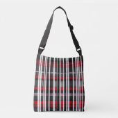 Modern Abstract rood zwart geruite Collectie Crossbody Tas (Voorkant)