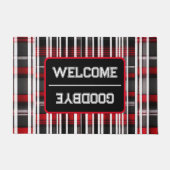 Modern Abstract rood zwart geruite Collectie Deurmat (Voorkant)