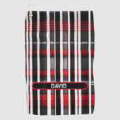 Modern Abstract rood zwart geruite Collectie Golfhanddoek (Voorkant)