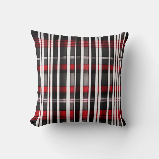Modern Abstract rood zwart geruite Collectie Kussen (Voorkant)