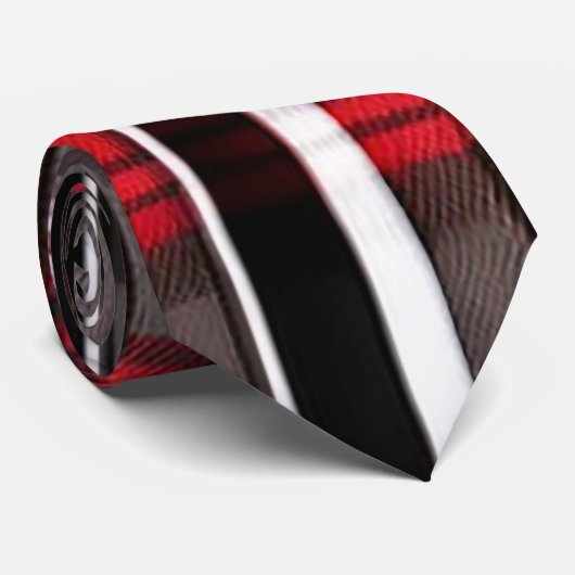 Modern Abstract rood zwart geruite Collectie Stropdas (Opgerold)