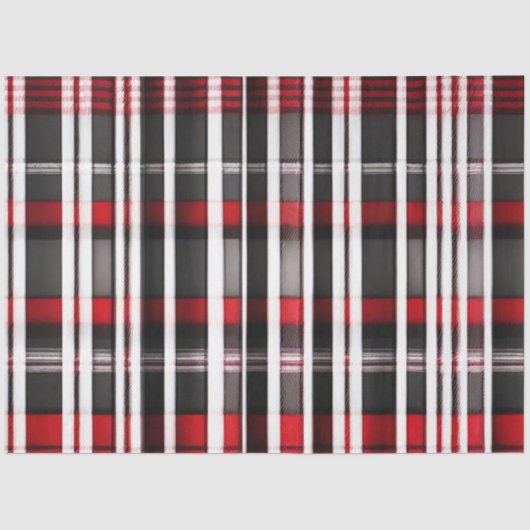 Modern Abstract rood zwart geruite Collectie Tissuepapier (Voorkant)