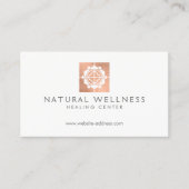 Modern Abstract Roos Goud Bloemen Logo Wellness Visitekaartje (Voorkant)