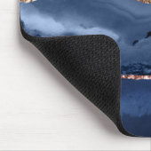 Modern Abstract Roos Goud Indigo Blauw Agaat Marme Muismat (Hoek)