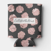 Modern Abstract Roos Gouden Papier Polka Dots Blikjeskoeler (Voorkant)