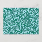 Modern Abstract Roos Patroon, Blauwgroen en Aqua Briefkaart (Voorkant)