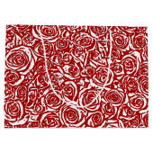 Modern Abstract Roos Patroon, Donkerrood en wit Groot Cadeauzakje (Achterkant)
