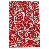 Modern Abstract Roos Patroon, Donkerrood en wit Medium Cadeauzakje (Voorkant)