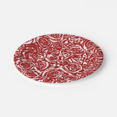 Modern Abstract Roos Patroon, Donkerrood en wit Papieren Bordje (Gekanteld)