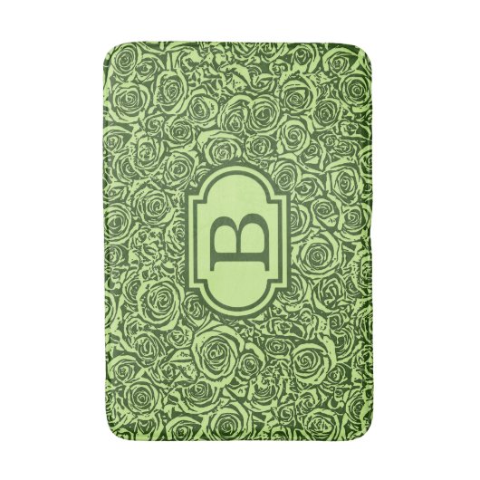 Modern Abstract Roos Patroon, Lime Green Badmat (Voorkant Verticaal)