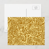 Modern Abstract Roos Patroon, Mustard Yellow Briefkaart (Voorkant / Achterkant)