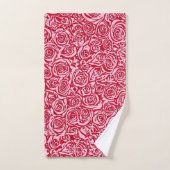 Modern Abstract Roos Patroon, Roos Rood en Roze Bad Handdoek (Handdoek)