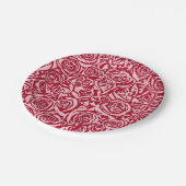 Modern Abstract Roos Patroon, Roos Rood en Roze Papieren Bordje (Gekanteld)