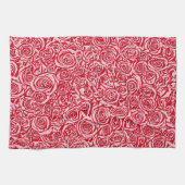 Modern Abstract Roos Patroon, Roos Rood en Roze Theedoek (Horizontaal)