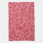 Modern Abstract Roos Patroon, Roos Rood en Roze Theedoek (Verticaal)
