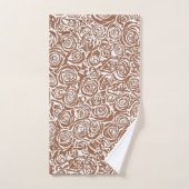Modern Abstract Roos Patroon, Taupe Tan en White Bad Handdoek (Handdoek)