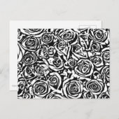 Modern Abstract Roos Patroon, zwart-wit Briefkaart (Voorkant / Achterkant)