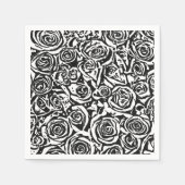 Modern Abstract Roos Patroon, zwart-wit Servetten (Voorkant)