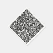 Modern Abstract Roos Patroon, zwart-wit Servetten (Hoek)