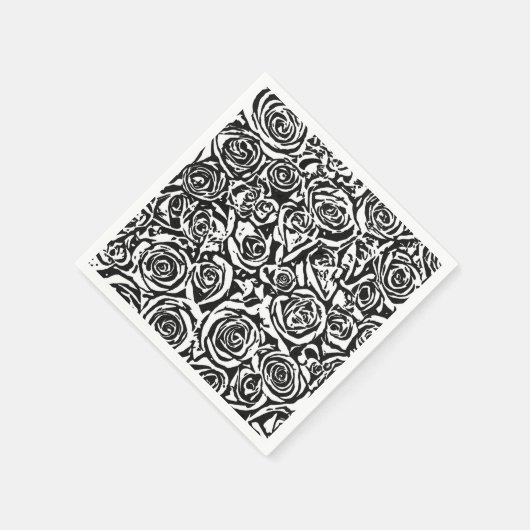 Modern Abstract Roos Patroon, zwart-wit Servetten (Hoek)
