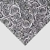 Modern Abstract Roos Patroon, zwart-wit Tissuepapier (Detail)