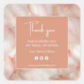 Modern Abstract Rose Gold Business Sticker (Voorkant)