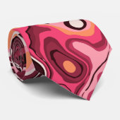 Modern Abstract Roze Bourgogne Patroon Stropdas (Opgerold)