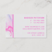 Modern Abstract Roze Chique Trendy Schattige Profe Visitekaartje (Achterkant)