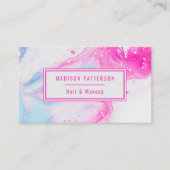 Modern Abstract Roze Chique Trendy Schattige Profe Visitekaartje (Voorkant)