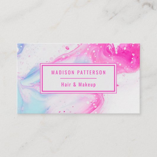 Modern Abstract Roze Chique Trendy Schattige Profe Visitekaartje (Voorkant)