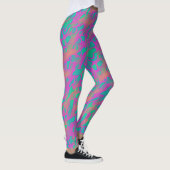 Modern Abstract roze en blauw dierenprint Leggings (Rechts)
