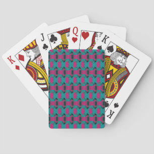 modern abstract roze en blauw patroon pokerkaarten