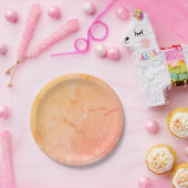 Modern Abstract Roze, Geel, Kleur Papieren Bordje (Feest)