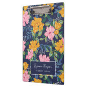 Modern Abstract Roze & Gele Bloemmotief Klembord (Links)