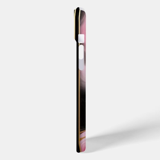 Modern abstract roze goud en zwart inktmarmer Case-Mate iPhone case (Achterkant / Links)