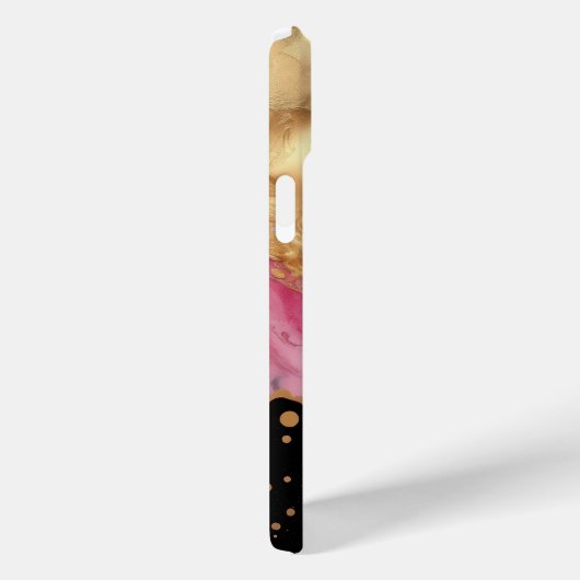 Modern abstract roze goud en zwart inktmarmer Case-Mate iPhone case (Achterkant / Rechts)