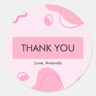 Modern Abstract roze minimalistisch personaliseren Ronde Sticker
