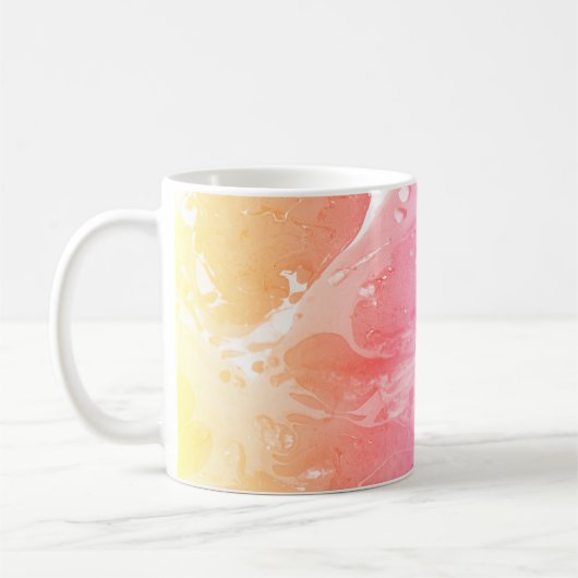 Modern Abstract Roze Oranje Paars Koffiemok (Links)