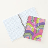 Modern Abstract Roze Paars Aangepast Notitieboek (Binnen)