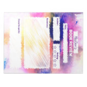 Modern Abstract Roze Paarse Waterverf Boek Review Notitieblok (Voorkant)