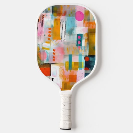 Modern Abstract Roze Pickleball Paddle (Achterkant)