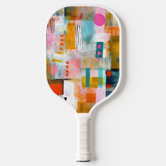 Modern Abstract Roze Pickleball Paddle (Voorkant)